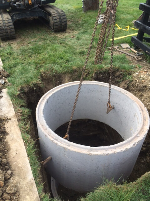 Soulbury pre cast concrete ring installation